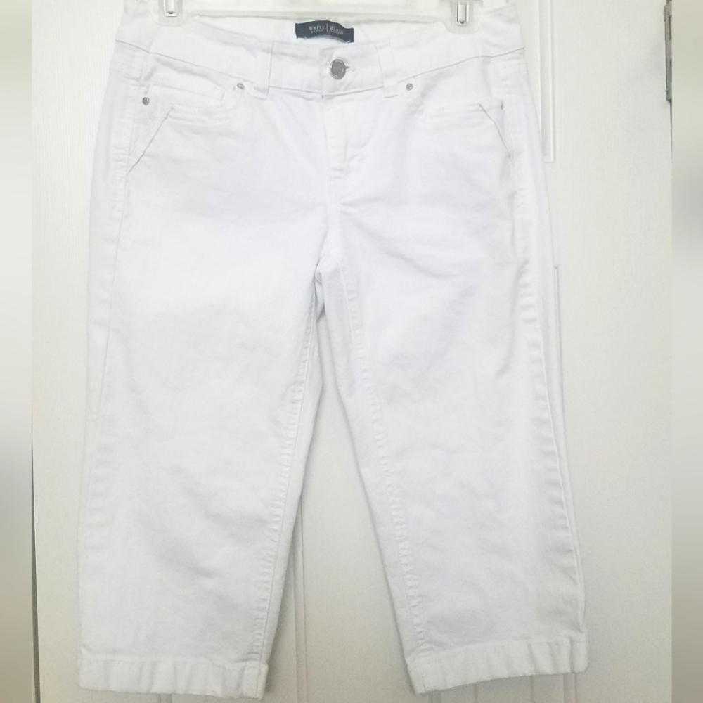 WHBM White Denim Capris